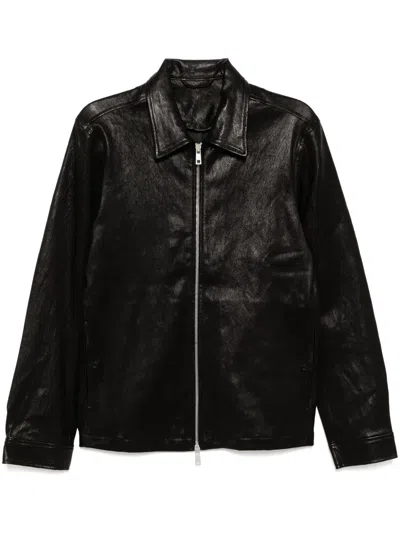Giorgio Brato Leather Jacket In Black