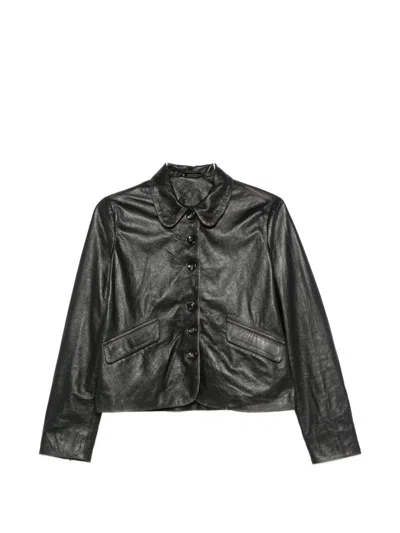 Giorgio Brato Leather Jacket In Black
