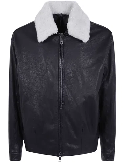 Giorgio Brato Leather Jacket In Black