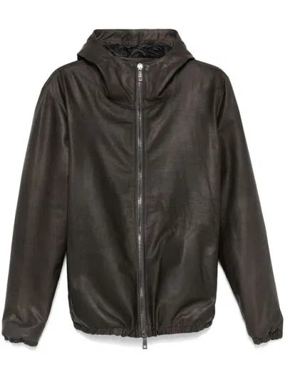 Giorgio Brato Leather Jacket In Brown