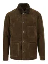 Giorgio Brato Shearling-collar Suede Jacket In Green