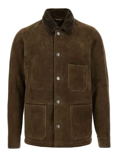 GIORGIO BRATO CHAQUETA DE CUERO - VERDE