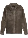 Giorgio Brato Long-sleeve Suede Overshirt In Grey