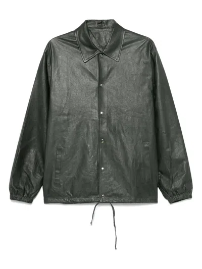 Giorgio Brato Leather Jacket In Grey