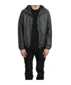 Giorgio Brato Leather Jacket With Hood In Black