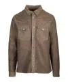 Giorgio Brato Long-sleeve Suede Overshirt In Brown