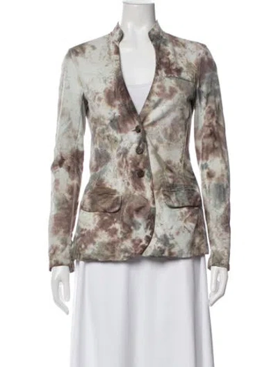 Pre-owned Giorgio Brato Leather Printed Blazer In Multi