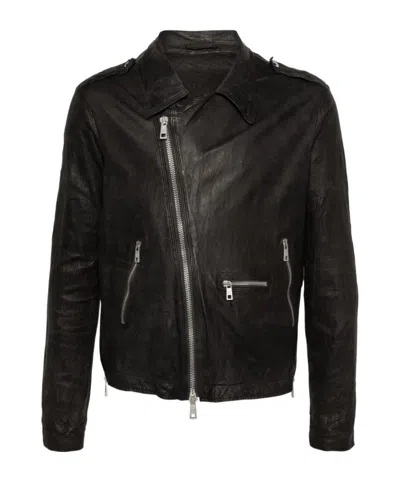 GIORGIO BRATO LONG-SLEEVED LEATHER JACKET