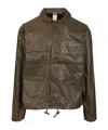 Giorgio Brato Washed Leather Field Jacket In Green