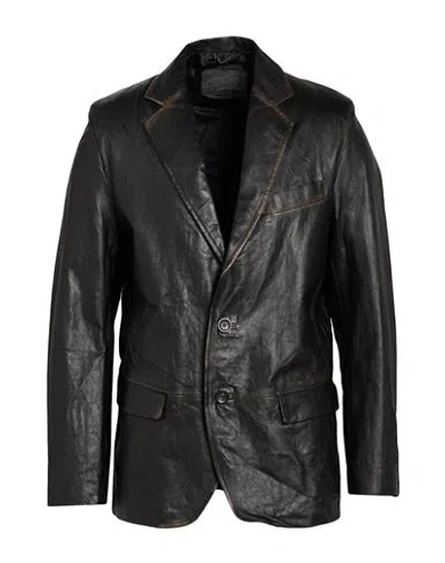 Giorgio Brato Man Blazer Black Size 44 Leather