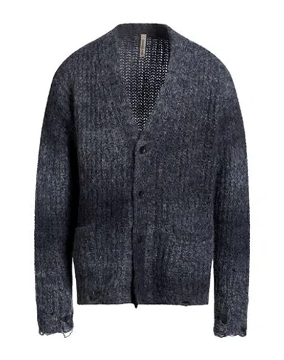 Giorgio Brato Man Cardigan Navy Size Xl Alpaca Wool, Polyamide, Wool, Mohair Wool In Blue