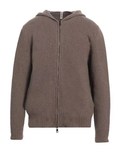 Giorgio Brato Man Cardigan Taupe Size L Virgin Wool In Grey