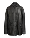 Giorgio Brato Man Coat Black Size 48 Leather In Black