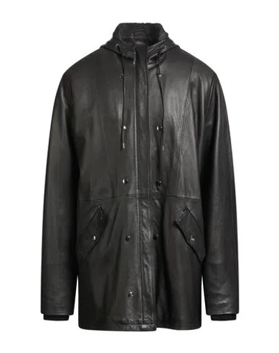 Giorgio Brato Man Coat Black Size 48 Leather