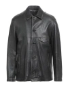 Giorgio Brato Man Jacket Black Size 40 Leather In Gray