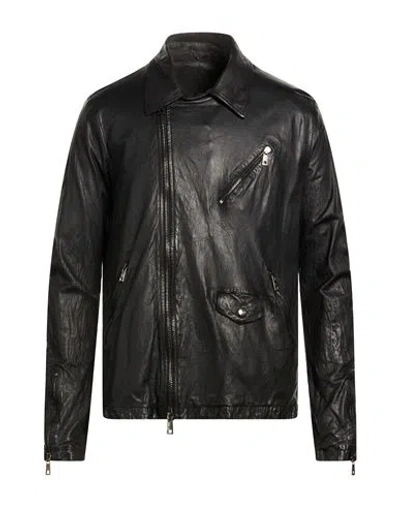 Giorgio Brato Man Jacket Black Size 40 Leather