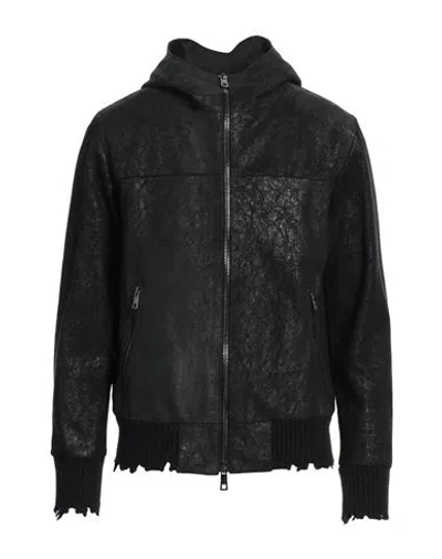 Giorgio Brato Man Jacket Black Size 40 Leather
