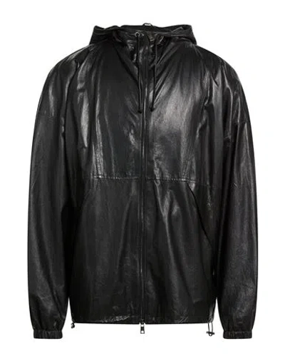 Giorgio Brato Man Jacket Black Size 42 Leather