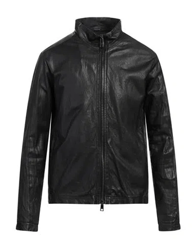 Giorgio Brato Man Jacket Black Size 44 Leather