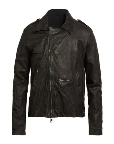 Giorgio Brato Man Jacket Black Size 44 Leather