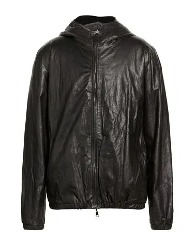 Giorgio Brato Man Jacket Black Size 44 Leather