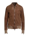 Giorgio Brato Man Jacket Brown Size 42 Leather In Brown
