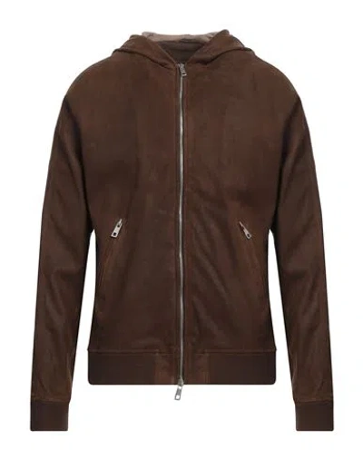 Giorgio Brato Man Jacket Brown Size 42 Leather