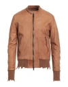 Giorgio Brato Man Jacket Camel Size 40 Leather
