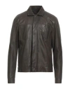 Giorgio Brato Man Jacket Charcoal Size 40 Leather In Black