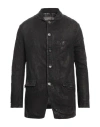 Giorgio Brato Man Jacket Charcoal Size 44 Leather In Gray