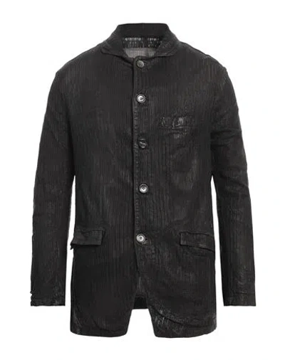 Giorgio Brato Man Jacket Charcoal Size 44 Leather In Grey