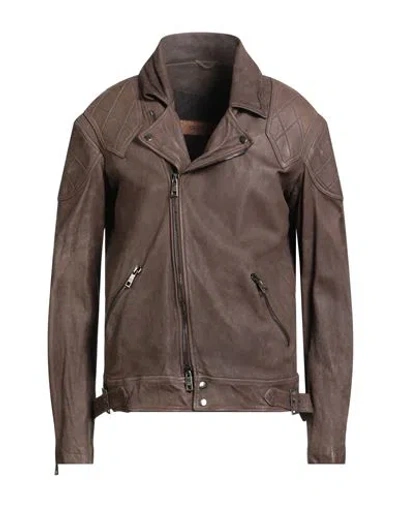 Giorgio Brato Man Jacket Chocolate Brown Size 40 Leather