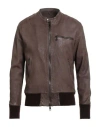 Giorgio Brato Man Jacket Chocolate Brown Size 44 Leather