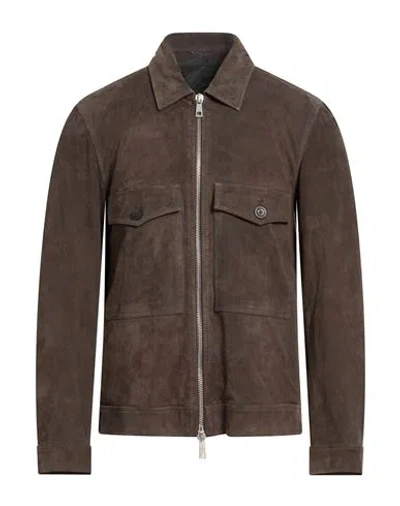 Giorgio Brato Man Jacket Dark Brown Size 42 Leather