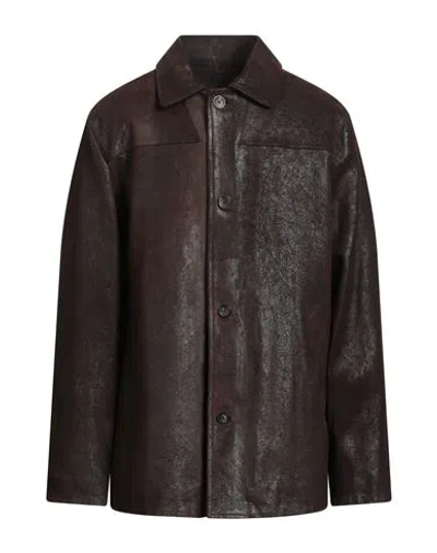 Giorgio Brato Man Jacket Dark Brown Size 44 Leather