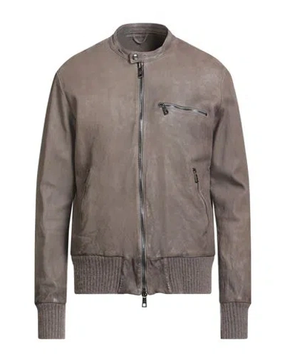 Giorgio Brato Man Jacket Grey Size 42 Leather