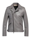 Giorgio Brato Man Jacket Grey Size 46 Leather In Gray