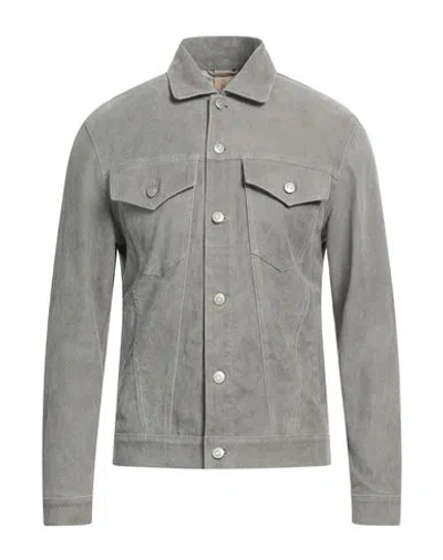 Giorgio Brato Man Jacket Grey Size 46 Leather