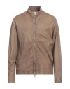 Giorgio Brato Man Jacket Khaki Size 42 Leather In Beige