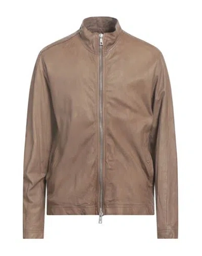 Giorgio Brato Man Jacket Khaki Size 42 Leather In Beige