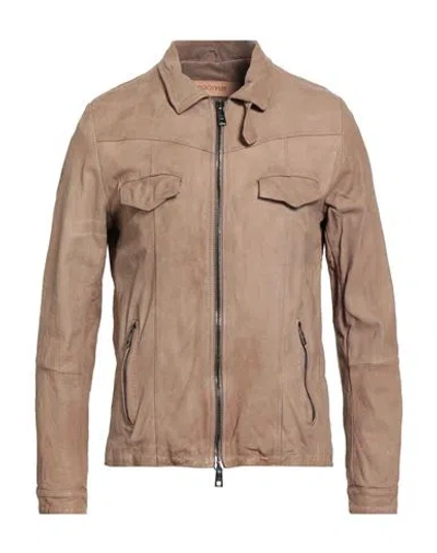 Giorgio Brato Man Jacket Light Brown Size 38 Leather