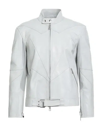 Giorgio Brato Man Jacket Light Grey Size 40 Leather In Gray