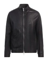 Giorgio Brato Man Jacket Midnight Blue Size 40 Leather