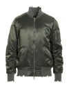 Giorgio Brato Satin Padded Bomber Jacket With Lived-in Details In Green