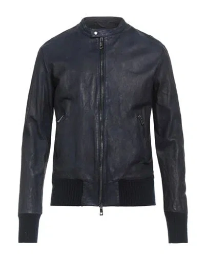 Giorgio Brato Man Jacket Navy Size 40 Leather