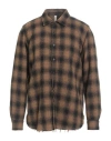 Giorgio Brato Man Shirt Camel Size L Cotton, Wool In Brown