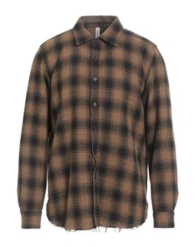 Giorgio Brato Man Shirt Camel Size L Cotton, Wool
