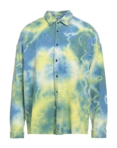 Giorgio Brato Man Shirt Lime Green Size L Wool, Cashmere, Polyamide