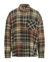 Giorgio Brato Man Shirt Mustard Size L Wool, Cashmere, Polyamide In Multi