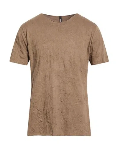 Giorgio Brato Man T-shirt Khaki Size L Polyester, Cotton In Brown